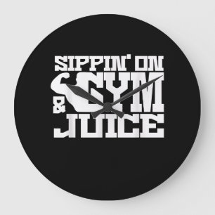 Reloj Redondo Grande Sippin Sobre Gimnasio - Jugo - Camisetas De Entren