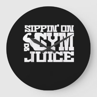 Reloj Redondo Grande Sippin Sobre Jugo De Gimnasio - Camisetas De Entre