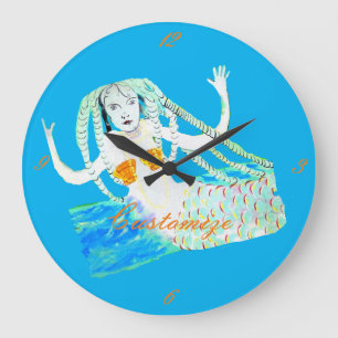 Reloj Redondo Grande Sirena con Dreadlocks Thunder_Cove