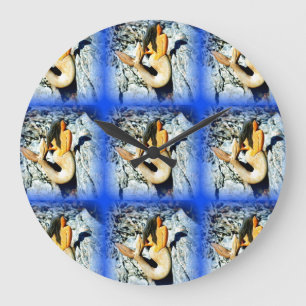 Reloj Redondo Grande sirena negro-haired