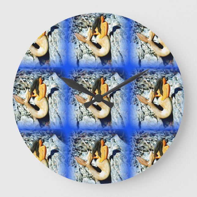 Reloj Redondo Grande sirena negro-haired (Anverso)