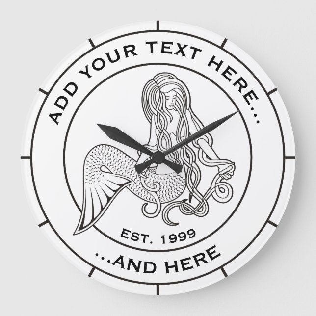 Reloj Redondo Grande Sirena sentada (Anverso)