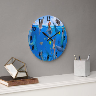 Reloj Redondo Grande Sirenas con delfines 1