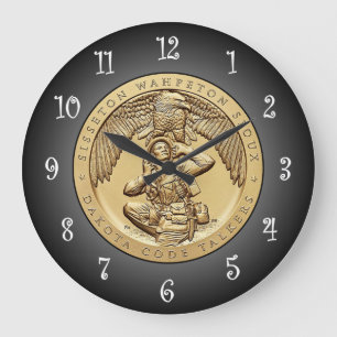 Reloj Redondo Grande Sisseton Wahpeton Oyate Sioux Code Talkers ~