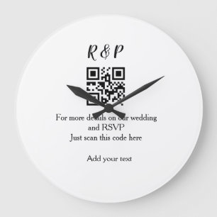 Reloj Redondo Grande sitio web de boda rsvp q r código agregar nombre t