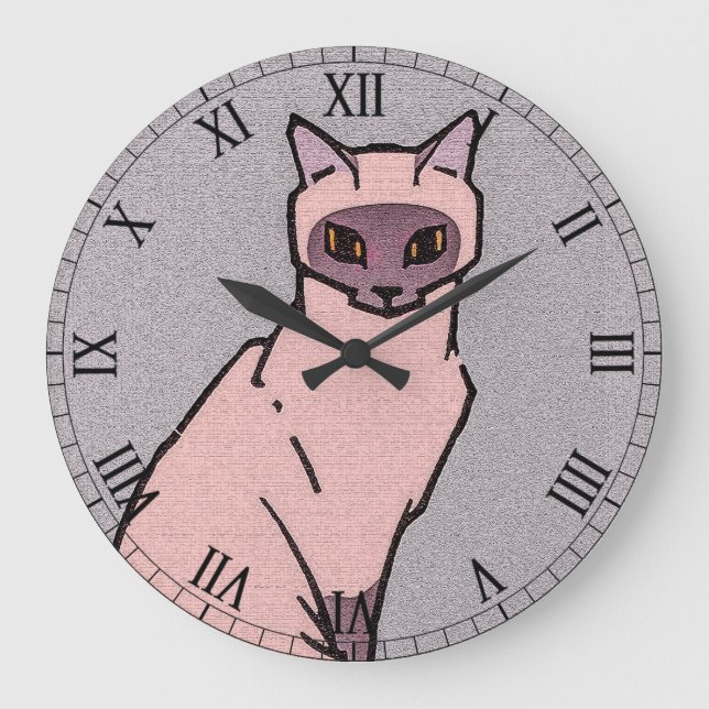 Reloj Redondo Grande Sitting cat por Julie de Graag (Anverso)