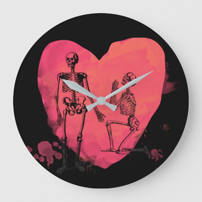 Reloj Redondo Grande Skeleton Love (Anverso)