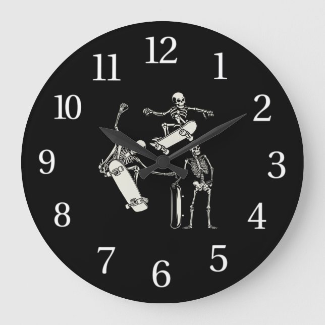Reloj Redondo Grande Skeleton Skeleton Skeleton Halloween (Anverso)