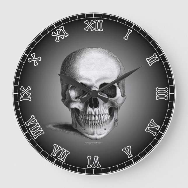 Reloj Redondo Grande Skeleton Skeleton Skeleton Skull Skeleton Numeral  (Anverso)