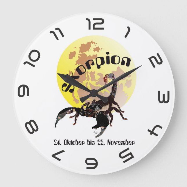 Reloj Redondo Grande Skorpion - Sternzeichen Uhr (Anverso)