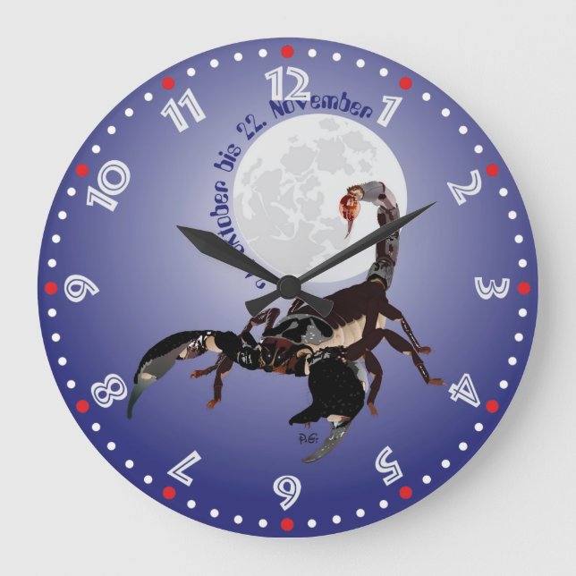 Reloj Redondo Grande Skorpion - Sternzeichen Uhr (Anverso)