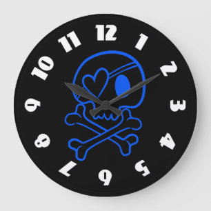Reloj Redondo Grande Skull and Crossbones