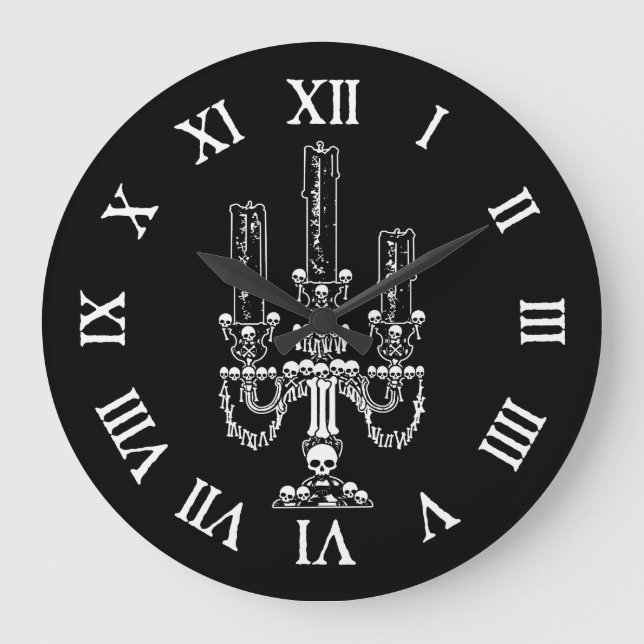 Reloj Redondo Grande Skull Candelabra (Anverso)