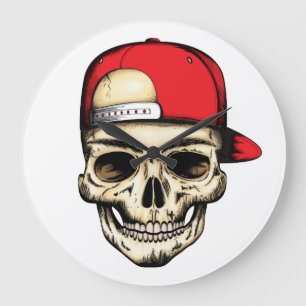 Reloj Redondo Grande skullcap red