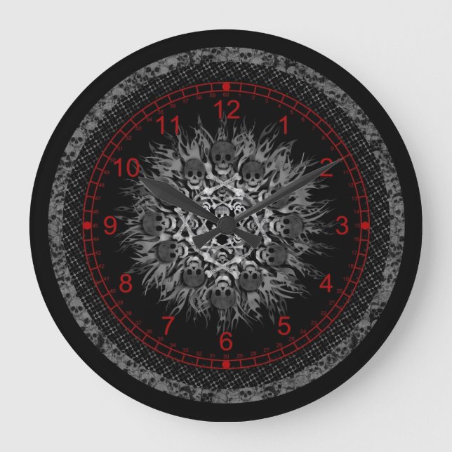 Reloj Redondo Grande skulls (Anverso)