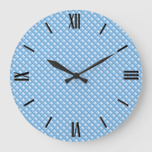 Reloj Redondo Grande Sky blue, enamel look, studded grid
