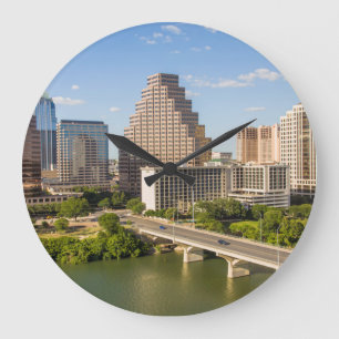 Reloj Redondo Grande Skyline del centro de la ciudad en el lago Lady Bi