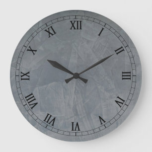 Reloj Redondo Grande Slate Venetian Plaster Faux Finike Wallclock