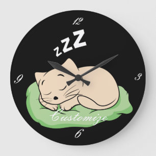 Reloj Redondo Grande Sleeping Kitty Thunder_Cove