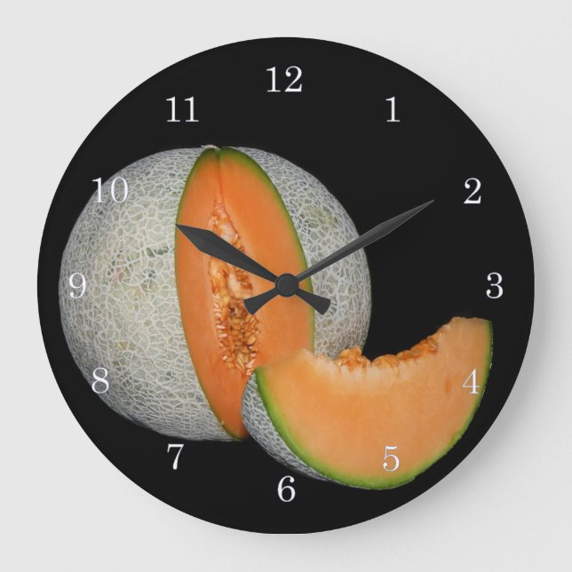 Reloj Redondo Grande Sliced Cantaloupe Melon (Anverso)