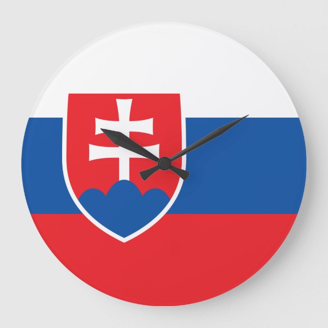 Reloj Redondo Grande Slovakia Flag (Anverso)