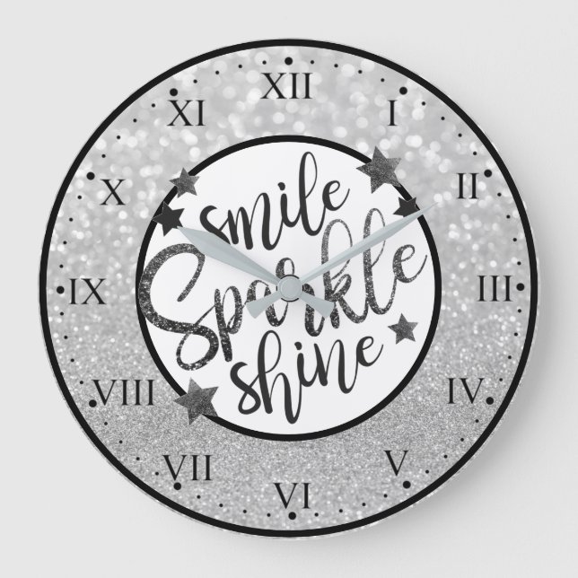 Reloj Redondo Grande Smile Sparkle Shine (Anverso)