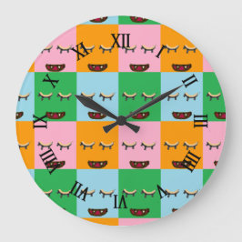 Reloj Redondo Grande Smiling monster block faces