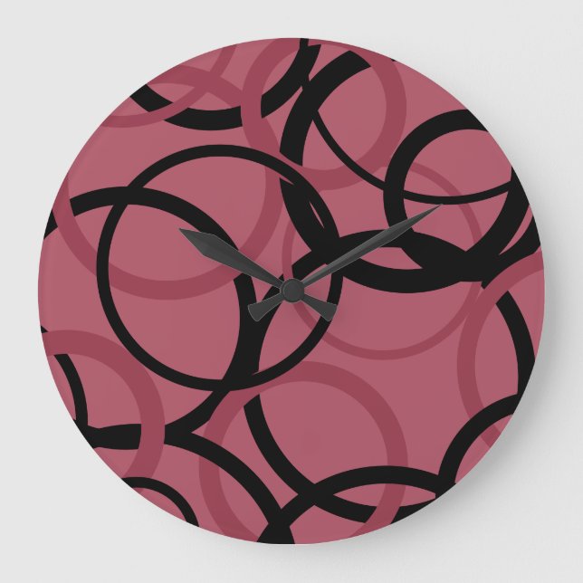 Reloj Redondo Grande Smoky Topaz and Black Circles   (Anverso)