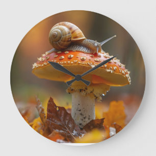 Reloj Redondo Grande Snail encima de la seta linda escena natural