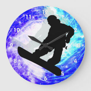 Reloj Redondo Grande Snowboarder en la desorientación
