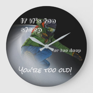 Reloj Redondo Grande Snowboarder - Si es demasiado pronunciado