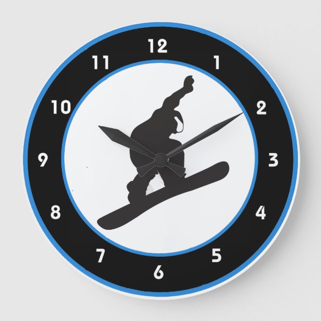 Reloj Redondo Grande Snowboarding Design Wall Clock (Anverso)