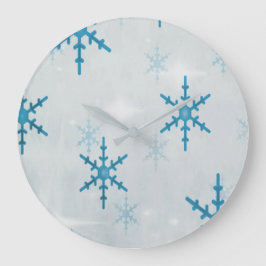 Reloj Redondo Grande Snowflakes Bling