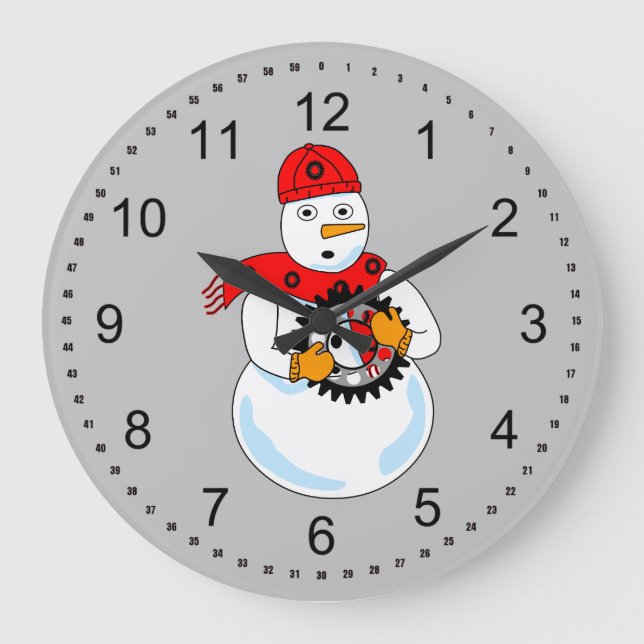 Reloj Redondo Grande Snowman mecánico (Anverso)