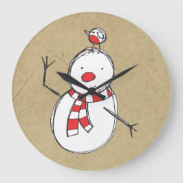 Reloj Redondo Grande Snowman Wall Clock
