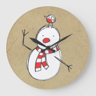 Reloj Redondo Grande Snowman Wall Clock