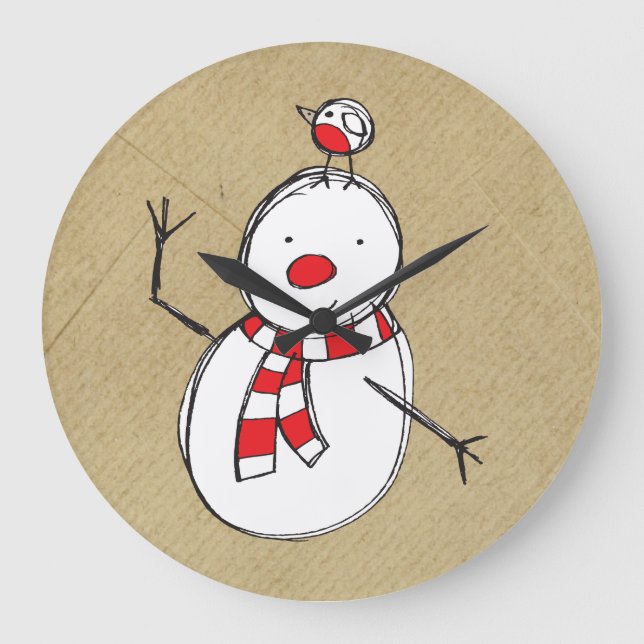 Reloj Redondo Grande Snowman Wall Clock (Anverso)