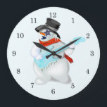 Reloj Redondo Grande Snowman Wall Clock<br><div class="desc">Snowman</div>