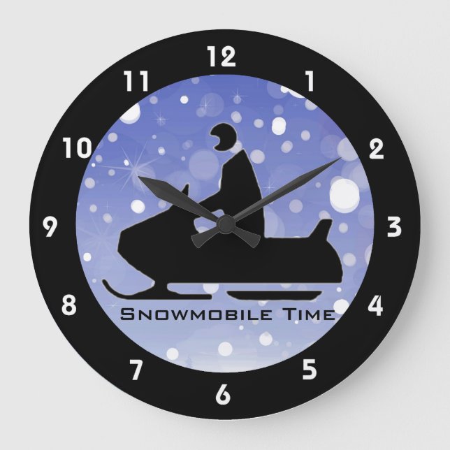 Reloj Redondo Grande Snowmobiling Design Clock (Anverso)