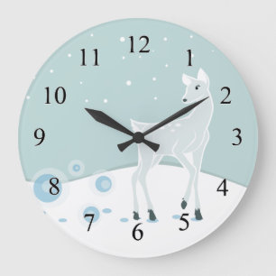Reloj Redondo Grande Snowy Deer