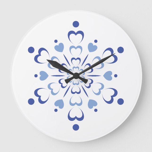 Reloj Redondo Grande Snowy Heartburst (Anverso)