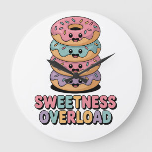 Reloj Redondo Grande Sobrecarga de dulzura Donut Kids