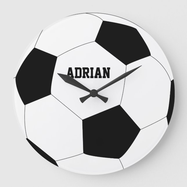 Reloj Redondo Grande Soccer Ball Football Personalized (Anverso)