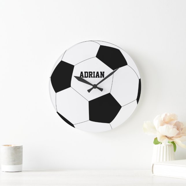 Reloj Redondo Grande Soccer Ball Football Personalized (Hogar)