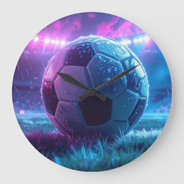 Reloj Redondo Grande Soccer CLock para el momento perfecto del deporte (Anverso)