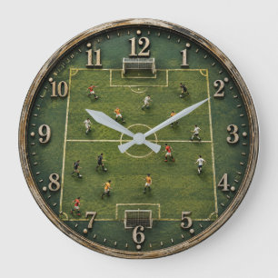 Reloj Redondo Grande Soccer Field Football Lover Stadium Sports Room 