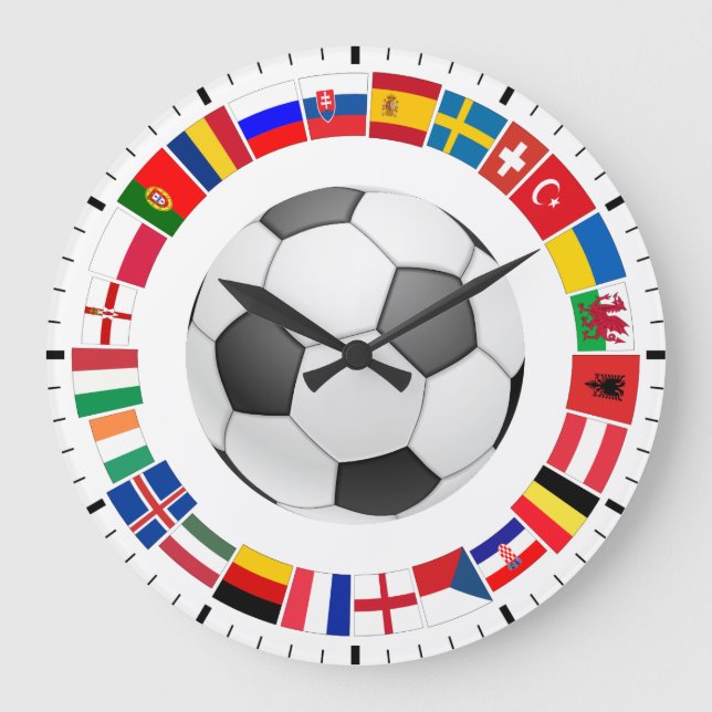 Reloj Redondo Grande Soccer Football European Championship 2016 (Anverso)