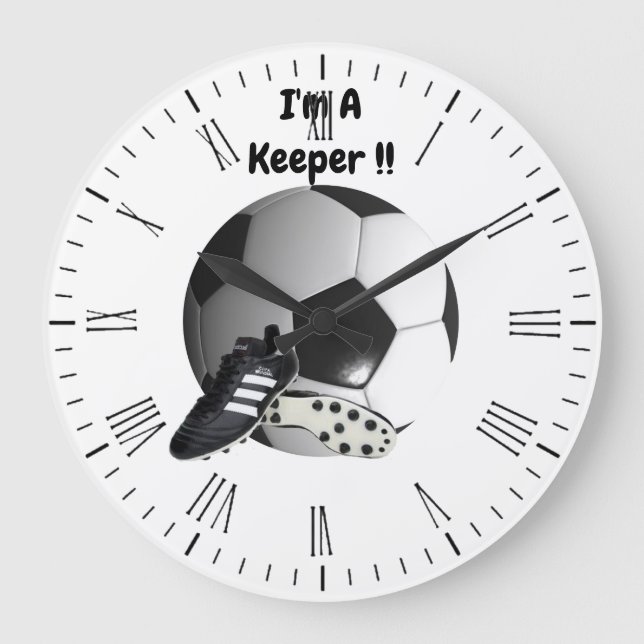 Reloj Redondo Grande Soccer Im A Keeper, Wall Clock (Anverso)