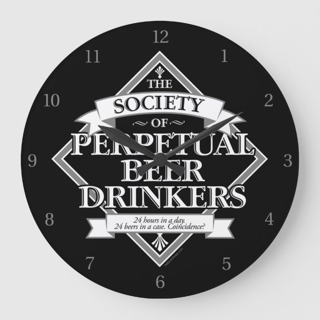 Reloj Redondo Grande Society of Perpetual Beer Drinkers Large Clock (Anverso)