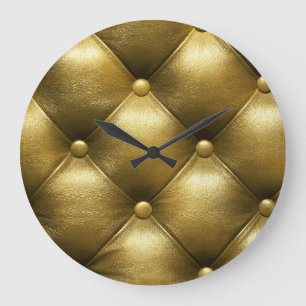 Reloj Redondo Grande Sofá de cuero Elegancia: Lujoso tapiz.